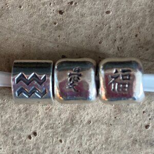 PANDORA Silver Charms (RETIRED) - Love, Happiness, Aquarius